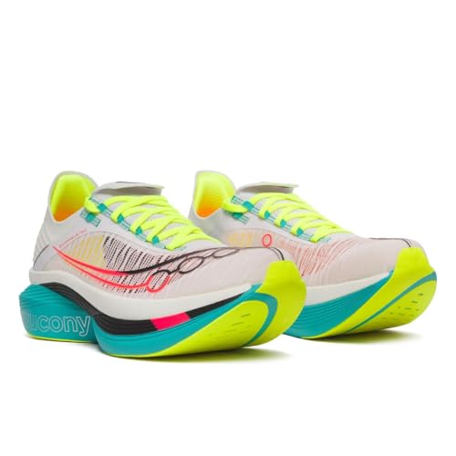Saucony Unisex Endorphin Elite 2 Running Shoe, White/Mutant, 8.5
