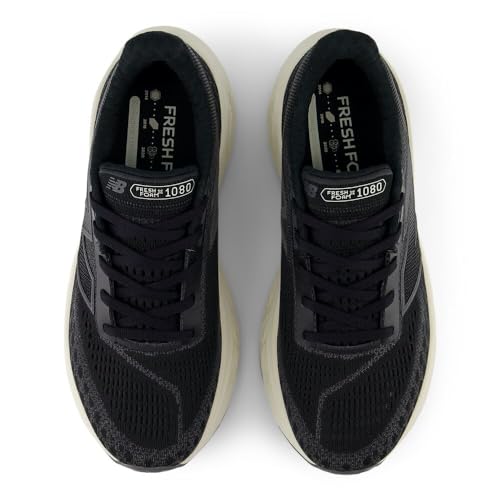 New Balance Women's Fresh Foam X 1080 V14 Running Shoe, Black/Phantom/Sea Salt, 8 M