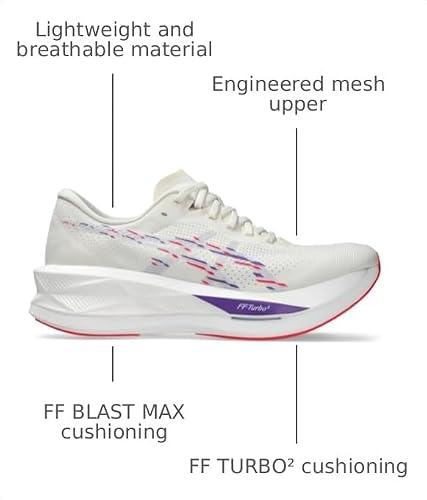 ASICS Men's SONICBLAST Running Shoes, 9.5, Cream/Blue Fade