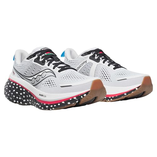 Saucony Women's Guide 18 Sneaker, White/Black, 11.5