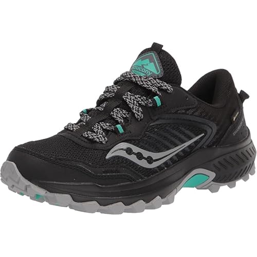 Saucony Women's Excursion TR15 GTX Sneaker, Black/Jade, 9