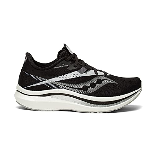 Saucony Women's Endorphin Pro 2 Running Shoe, Black/White, 6.5
