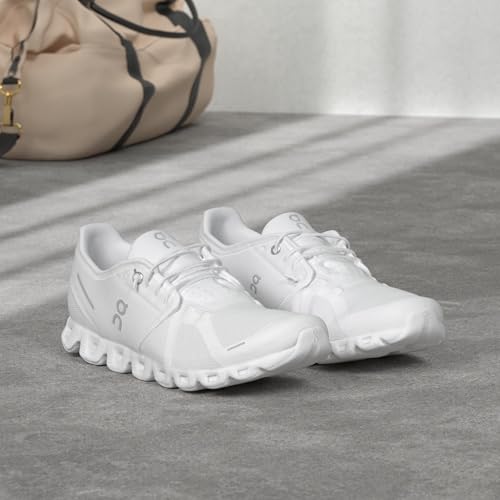 On Men's Cloud 5 Sneakers, All White, 10.5