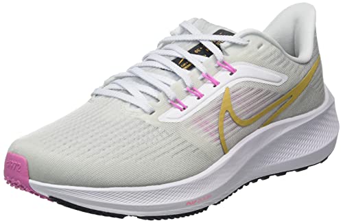 Nike Air Zoom Pegasus 39 Women's Trainers, White Wheat Gold Pure Platinum, 39 EU