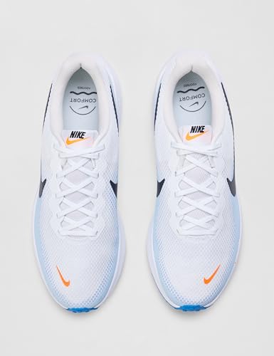 Nike Men's Revolution 8 Road Running Shoes, White/Off Noir-Hydrogen Blue, 11