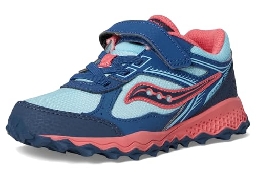 Saucony Unisex Cohesion TR14 A/C Trail Running Shoes (Little Kid/Big Kid) Aqua/Coral 5 Big Kid Medium