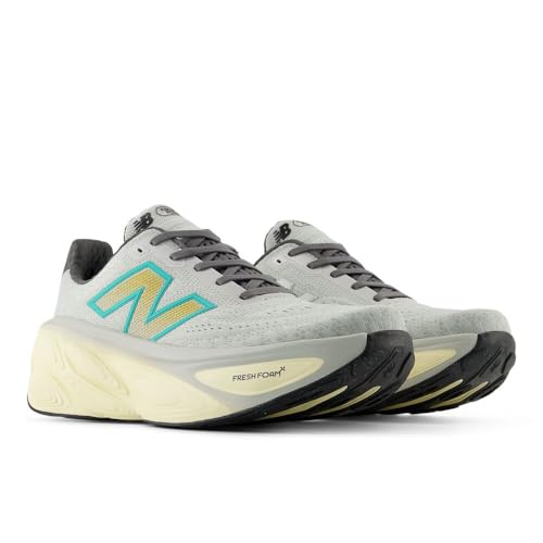 New Balance Men's Fresh Foam X More V5 Running Shoe, Brighton Grey/Calcium/Cyber Jade, 7 M