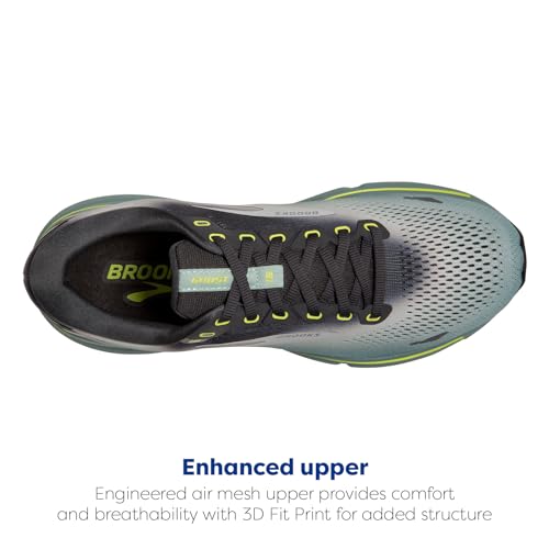 Brooks Men's Ghost 15 Neutral Running Shoe - Grey/Oyster/Cloud Blue - 7.5 Medium
