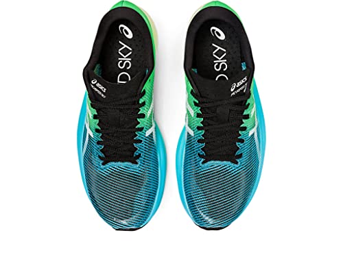 ASICS Unisex METASPEED Sky+ Running Shoes, 13M / 14.5W, Black/NEW Leaf