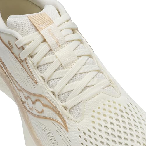 Saucony Women's Ride 18 Sneaker, Vanilla, 9