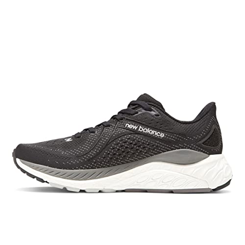New Balance Women's Fresh Foam X 860 V13, Black/White/Castlerock, 8.5 Narrow