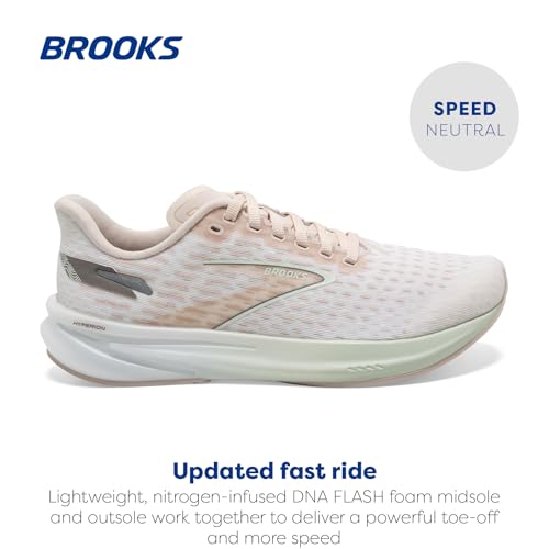 Brooks Women’s Hyperion Neutral Running Shoe - Crystal Grey/Blue Glass/White - 10 Medium