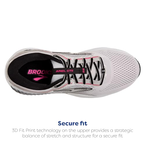 Brooks Women’s Ariel GTS 23 Supportive Running Shoe - Grey/Black/Pink - 6.5 Wide