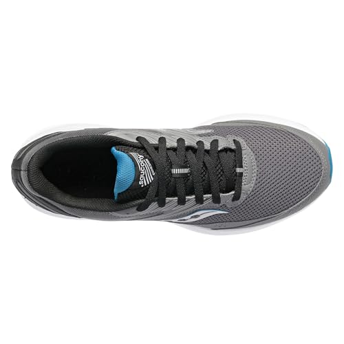 Saucony Men's Cohesion 15 Sneaker, Charcoal/Topaz, 12.5