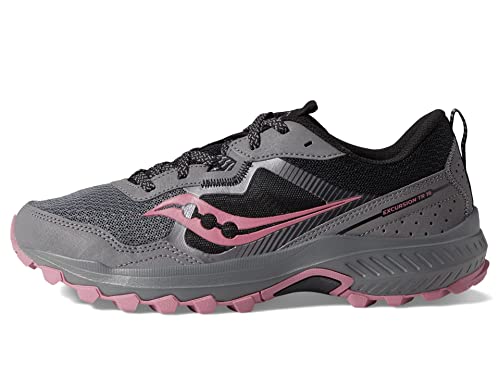 Saucony Women's Excursion Tr16 Trail Running Shoe, Charcoal/Rose, 8.5