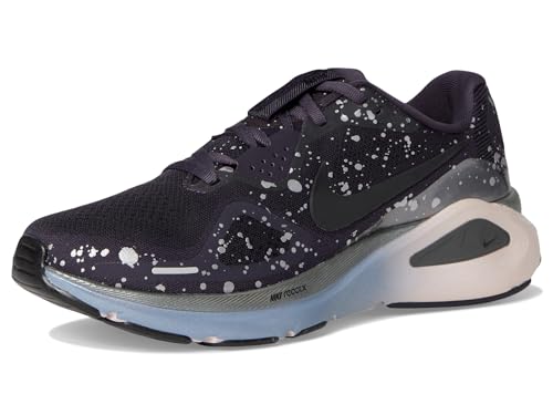 Nike Women's Structure 26 Run Cave Purple/Black/Metallic Dark Grey/Silt Red/Metallic Silver 8.5 Medium
