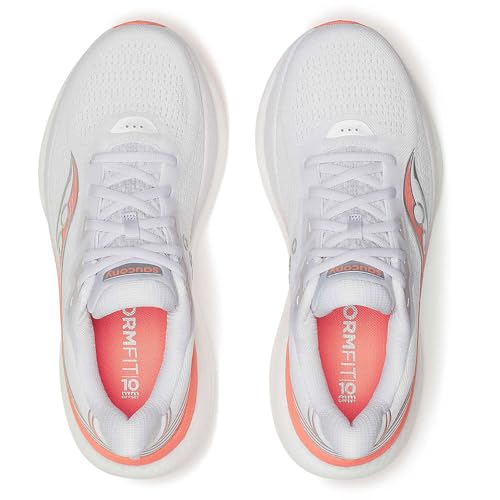 Saucony Women's Triumph 23 Sneaker, White/Wistfu, 8.5