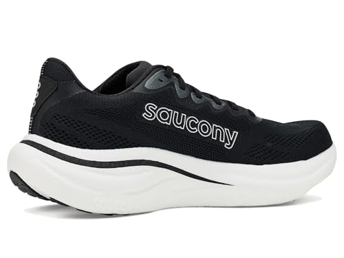 Saucony Men's Ride 19 Sneaker, Black/Silver, 9.5