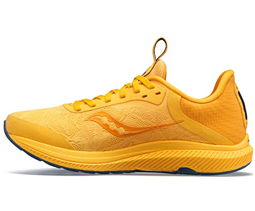 Saucony Women's Freedom 5 Running Shoe, Gold/Basin, 7.5 Medium