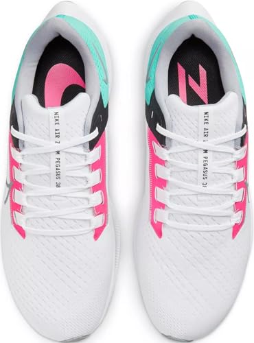 Nike Air Zoom Pegasus 38 Mens Running Trainers CW7356 Sneakers Shoes, White Wolf Grey Hyper Pink 102, 10.5