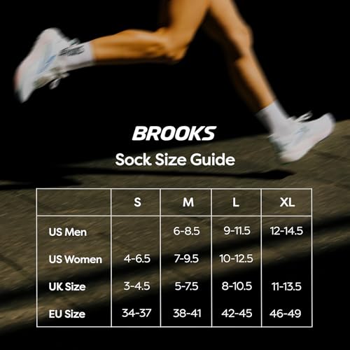 Brooks Ghost No Show Socks, Low Profile Socks with Arch Support - Black - M