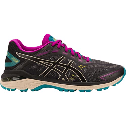 ASICS Women's GT-2000 7 Trail Running Shoes, 5, Black/Feather Grey