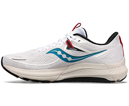Saucony Men's Omni 21 Running Shoe, WHITE/SAND, 10 Medium