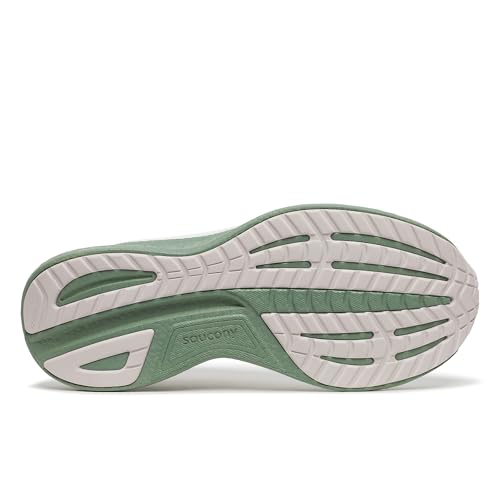 Saucony Men's Ride 18 Sneaker, White/Olivine, 13