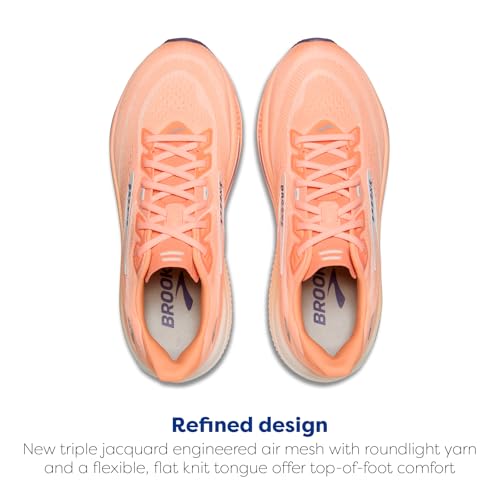 Brooks Women’s Ghost 18 Neutral Running & Walking Shoe - Peach/Grape/Coconut - 5 Medium