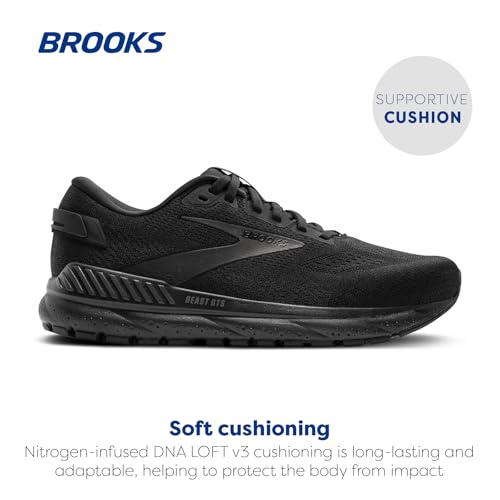 Brooks Men’s Beast GTS 24 Supportive Running & Walking Shoe - Black/Black/Ebony - 12.5 Medium