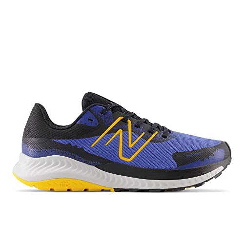 Men's New Balance DynaSoft Nitrel v5 Trail Shoes in Marine Blue/Black/Sunflower alternate view 3