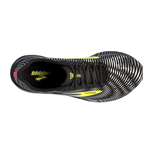 Brooks Men's Hyperion Tempo Road Running Shoe - Black/Pink/Yellow - 9 Medium