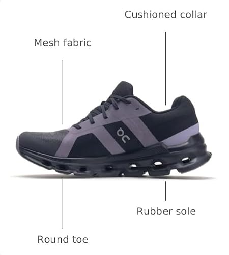 On Men's Cloudrunner Sneakers, Iron/Black, 9 Medium US