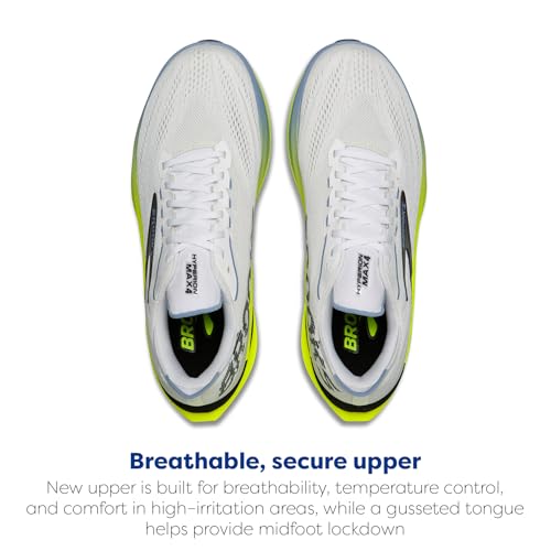 Brooks Men’s Hyperion Max 4 Neutral Running Shoe - White/Blue/Nightlife - 8.5 Medium
