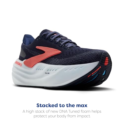 Brooks Women’s Glycerin Max Neutral Running & Walking Shoe - Peacoat/Blue Ribbon/Hot Coral - 9.5 Medium