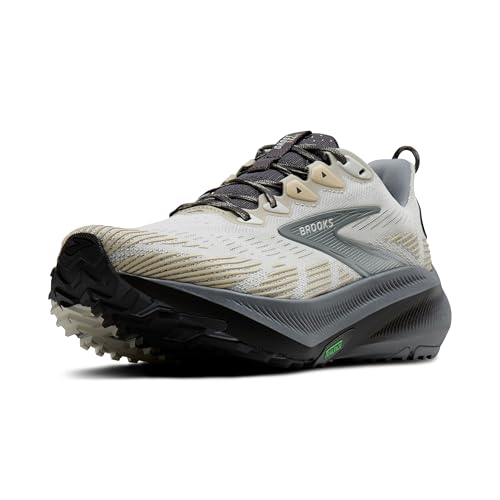 Brooks Men's Ghost Trail, Off-Road Running Shoe for Rugged Terrain - Gray/Gray/Bleached Sand - 9.5 Medium