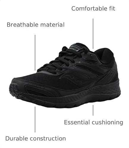 Saucony Women's Cohesion 13 Running Shoe, Black | Black, 7.5 M US