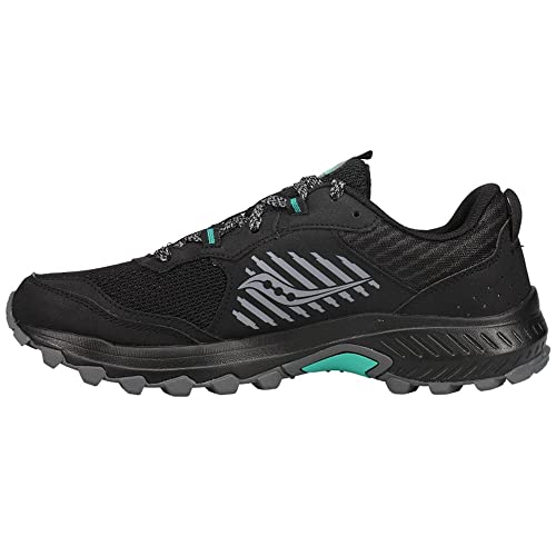 Saucony Women's Excursion TR15 Trail Running Shoe, Black/Jade, 9