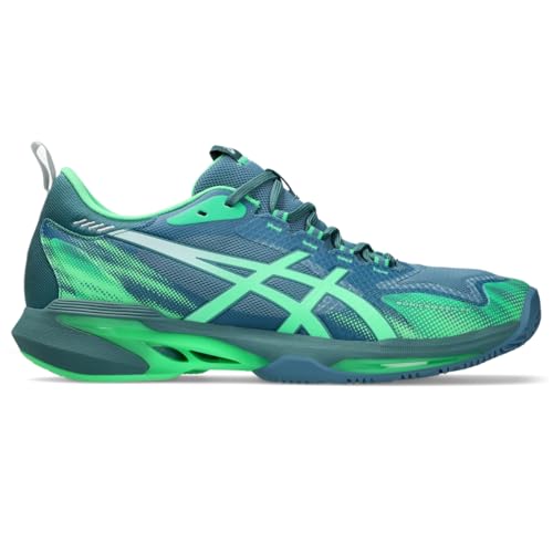 ASICS Men's SONICSMASH FlyteFoam Tennis Shoes, 8.5, SABA Blue/Vital Green