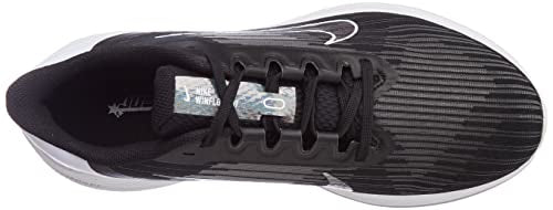 NIKE Women's WMNS Air Winflo 9 PRM Sneaker, Black White, 7 US