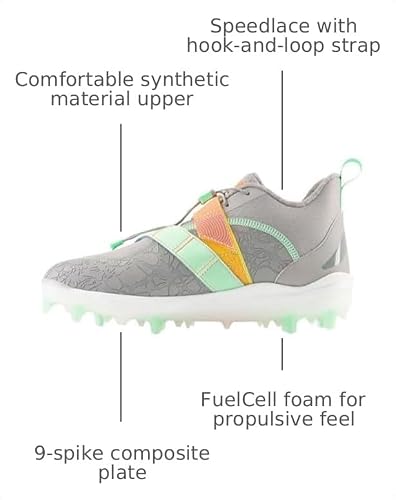 New Balance Unisex FuelCell Lindor V2 Comp Baseball Shoe,Team Away Grey/Electric Jade/Neon Dragonfly,Men 8.5 / Women 10