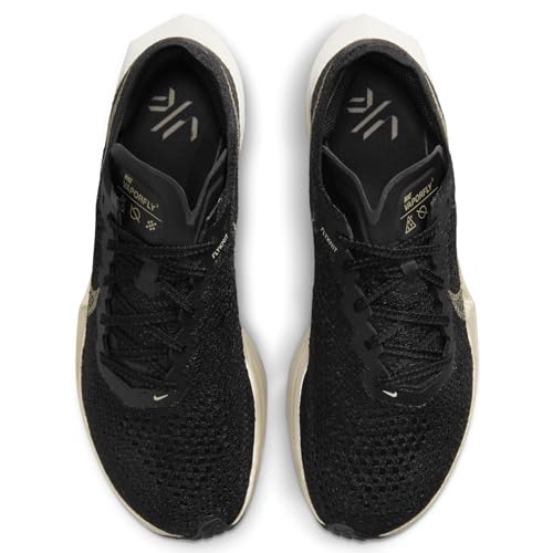 Nike Vaporfly 3 Women's Road Racing Shoes (DV4130-002, Black/Black/Oatmeal/Metallic Gold Grain) Size 9.5