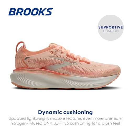 Brooks Women’s Adrenaline GTS 25 Supportive Running & Walking Shoe - Peach Echo/Coconut - 5.5 Medium - alternate view 3