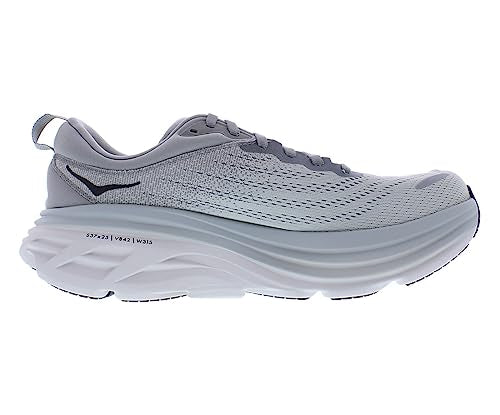 HOKA ONE ONE Bondi 8 Mens Shoes Size 12, Color: Sharkskin/Harbor Mist - alternate view 4