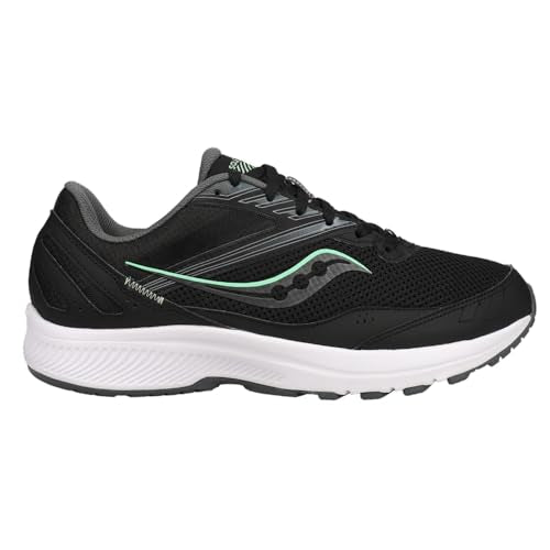 Saucony Women's Cohesion 15 Running Shoe, Black/Meadow, 7.5