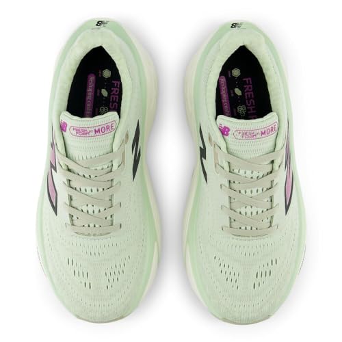 New Balance Women's Fresh Foam X More V5 Running Shoe, Natural Mint/Purple Fuchsia/Black, 8