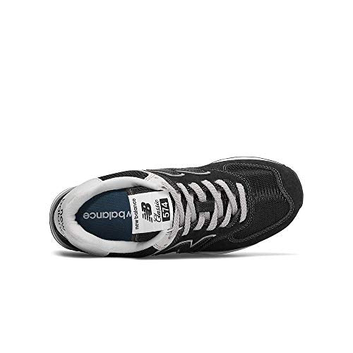 New Balance Women's 574 V2 Evergreen Sneaker, Black/White, 10 Wide