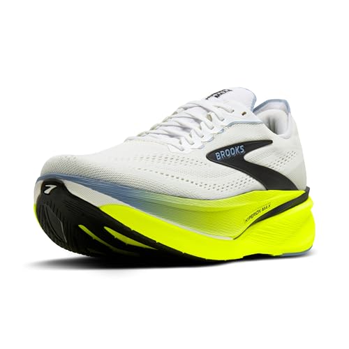 Brooks Men’s Hyperion Max 4 Neutral Running Shoe - White/Blue/Nightlife - 8.5 Medium
