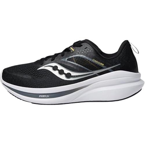 Saucony Women's Omni 22 Sneaker, Black/White, 5.5
