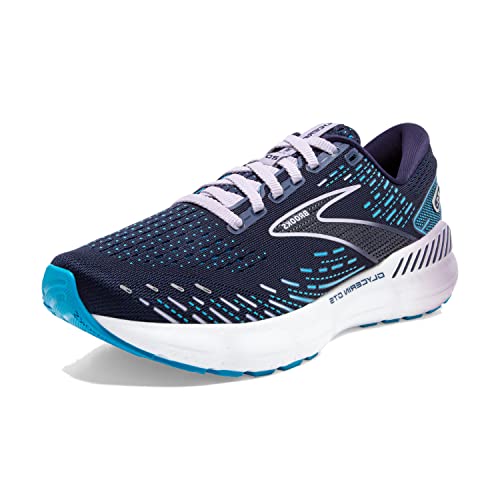 Brooks Women's Glycerin GTS 20 Supportive Running Shoe - Peacoat/Ocean/Pastel Lilac - 7.5 Medium